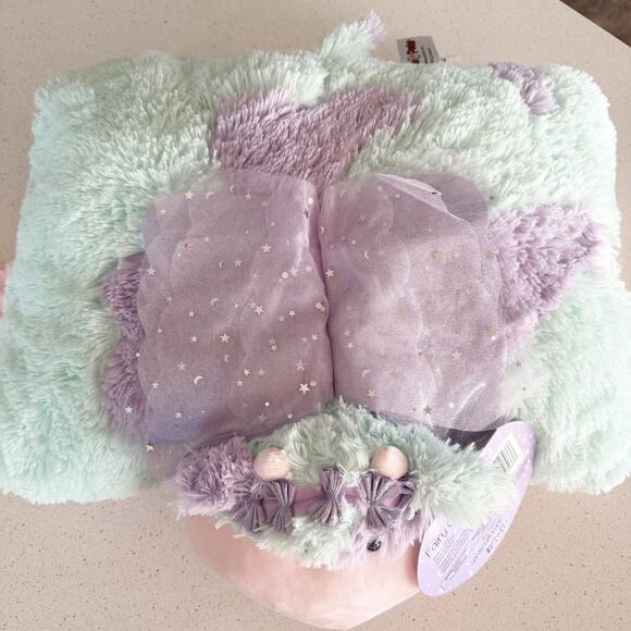 Pillow Pets Fairy Cow New Purple Blue 18” Stuffed Animal Plush - Picture 3 of 6